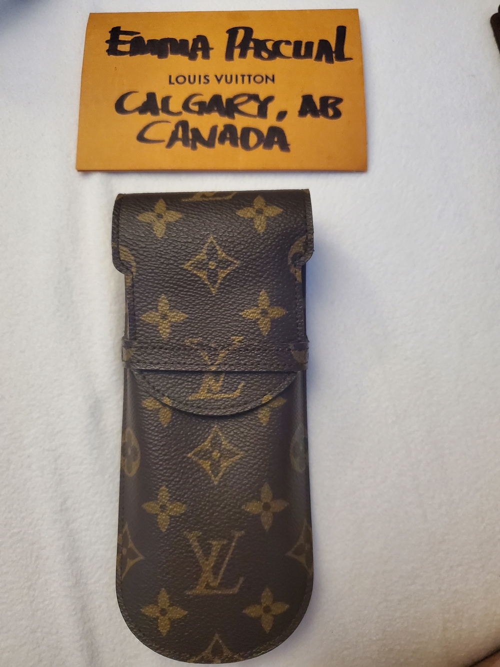 Louis Vuitton Monogram Eyeglass/Sunglass Case - Brown & Gold